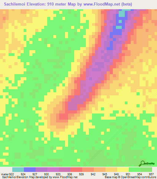 Sachilemoi,Angola Elevation Map