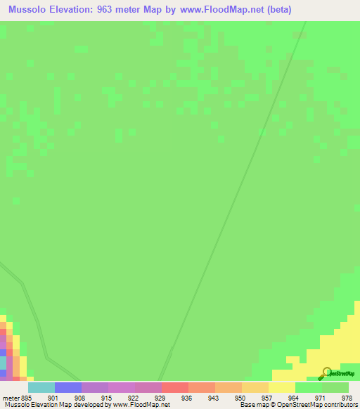 Mussolo,Angola Elevation Map