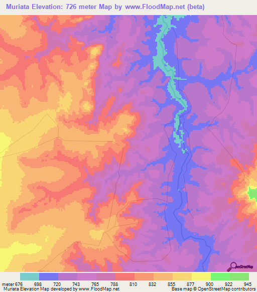 Muriata,Angola Elevation Map