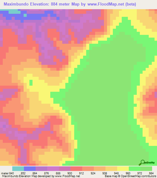 Maximbundo,Angola Elevation Map
