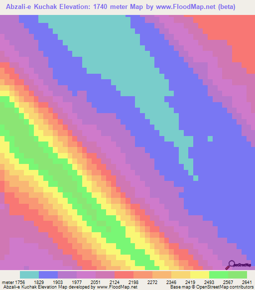 Abzali-e Kuchak,Iran Elevation Map