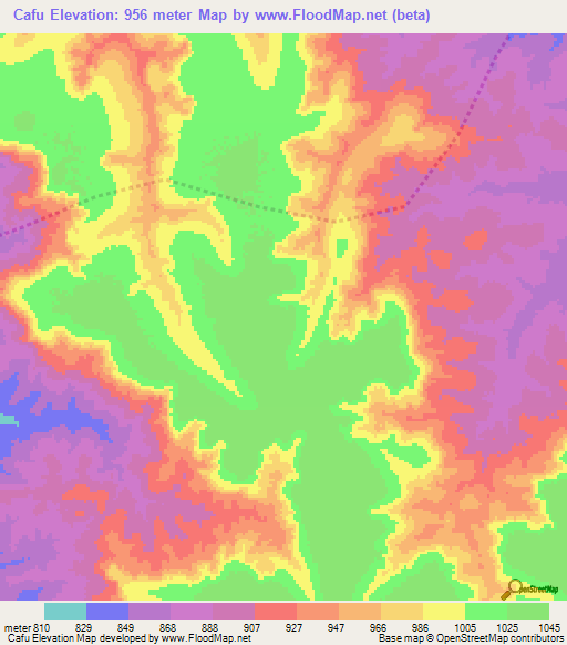 Cafu,Angola Elevation Map