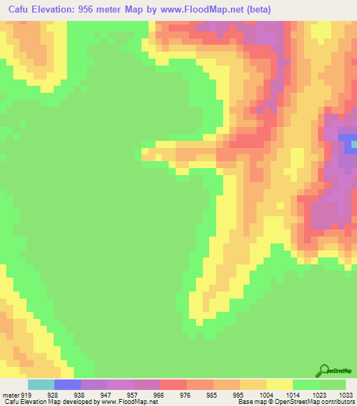 Cafu,Angola Elevation Map