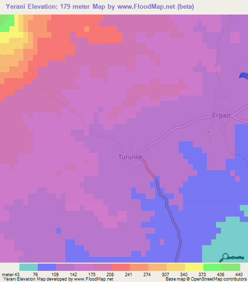 Yerani,Cyprus Elevation Map