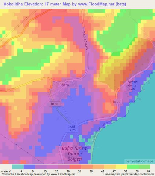 Vokolidha,Cyprus Elevation Map