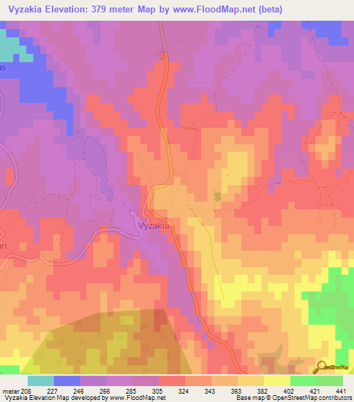 Vyzakia,Cyprus Elevation Map