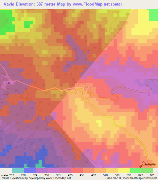 Vavla,Cyprus Elevation Map