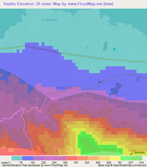 Vasilia,Cyprus Elevation Map