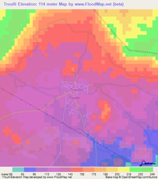 Troulli,Cyprus Elevation Map