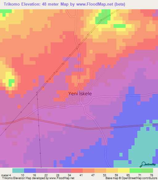 Trikomo,Cyprus Elevation Map