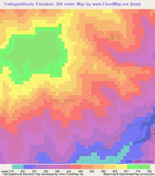 Trakhypedhoula,Cyprus Elevation Map