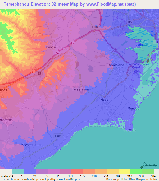 Tersephanou,Cyprus Elevation Map