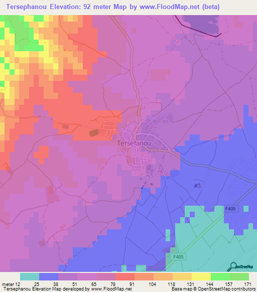 Tersephanou,Cyprus Elevation Map