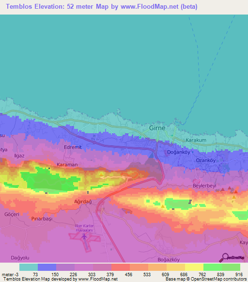 Temblos,Cyprus Elevation Map