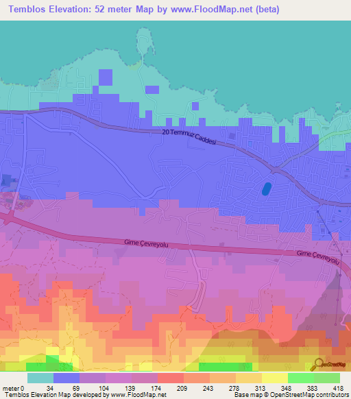 Temblos,Cyprus Elevation Map
