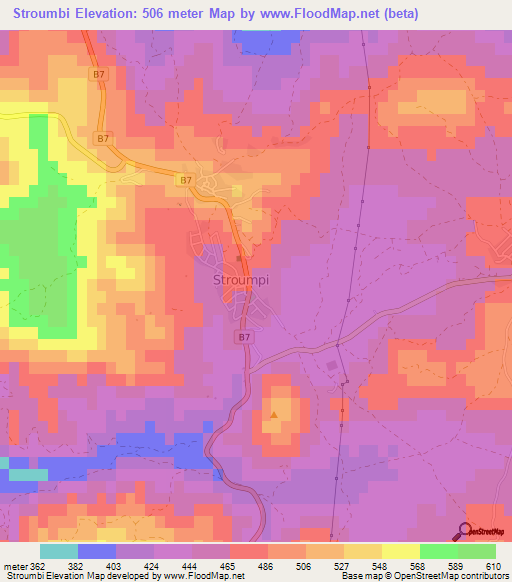 Stroumbi,Cyprus Elevation Map