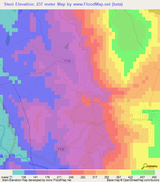 Steni,Cyprus Elevation Map