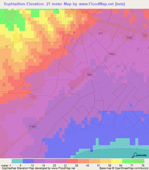 Sophtadhes,Cyprus Elevation Map