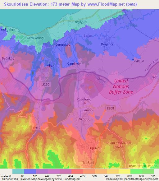 Skouriotissa,Cyprus Elevation Map