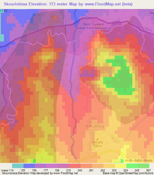 Skouriotissa,Cyprus Elevation Map