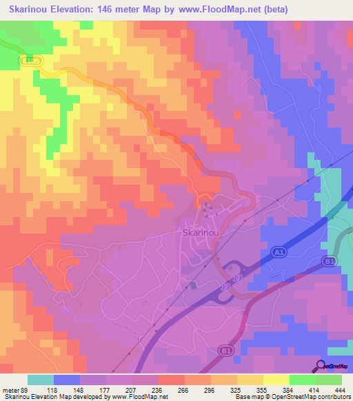 Skarinou,Cyprus Elevation Map