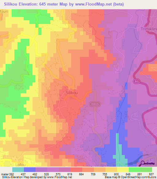 Silikou,Cyprus Elevation Map