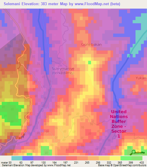 Selemani,Cyprus Elevation Map