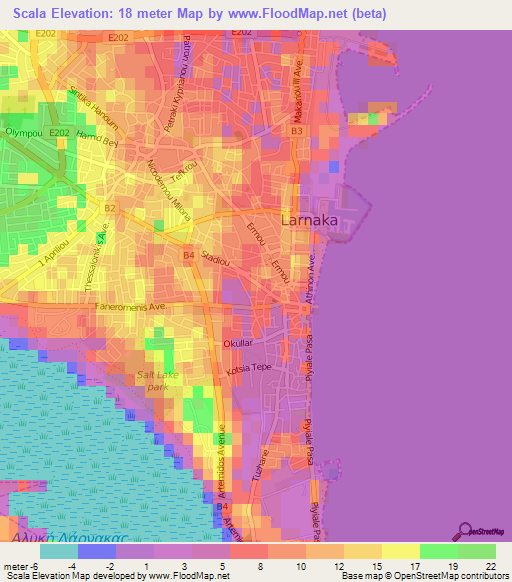 Scala,Cyprus Elevation Map