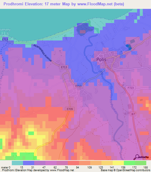 Prodhromi,Cyprus Elevation Map