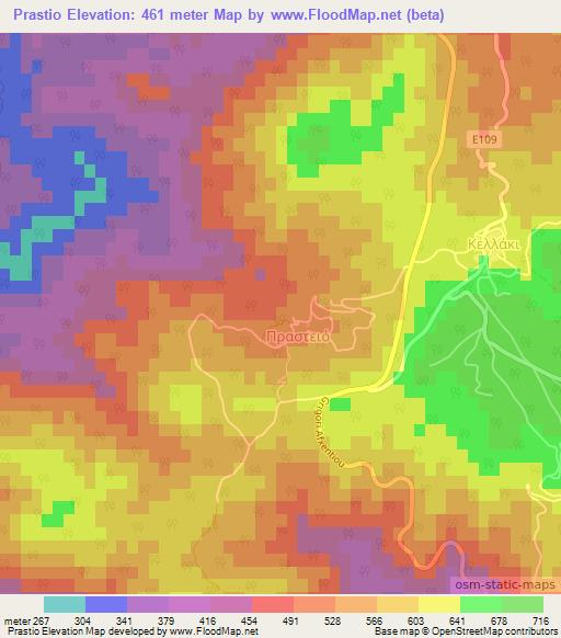 Prastio,Cyprus Elevation Map