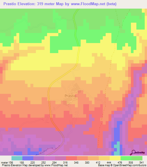 Prastio,Cyprus Elevation Map