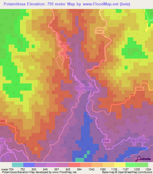 Potamitissa,Cyprus Elevation Map