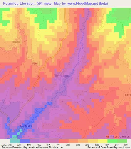 Potamiou,Cyprus Elevation Map