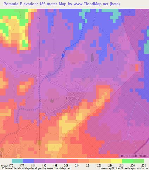 Potamia,Cyprus Elevation Map