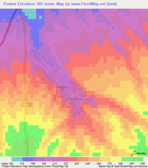 Potami,Cyprus Elevation Map