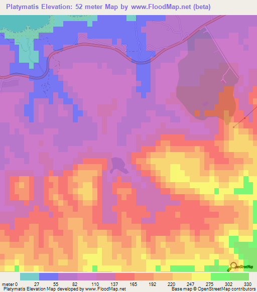 Platymatis,Cyprus Elevation Map