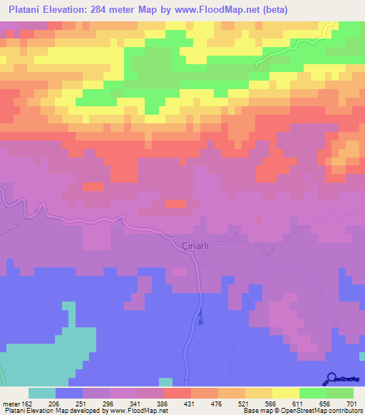 Platani,Cyprus Elevation Map