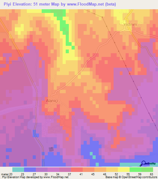 Piyi,Cyprus Elevation Map
