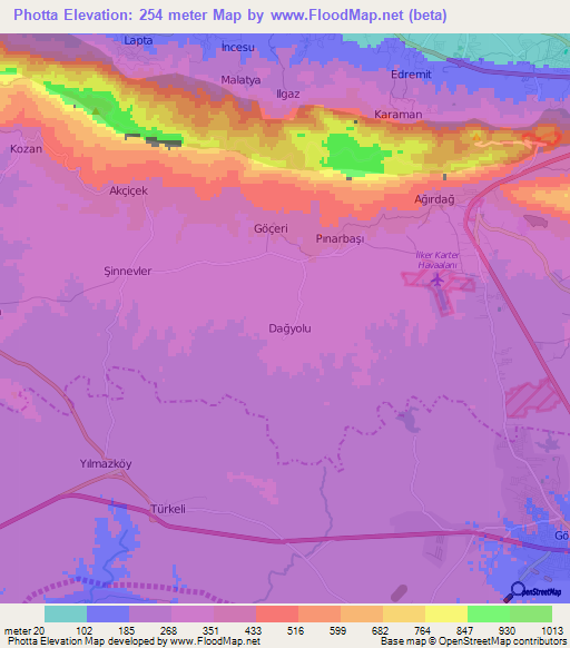 Photta,Cyprus Elevation Map