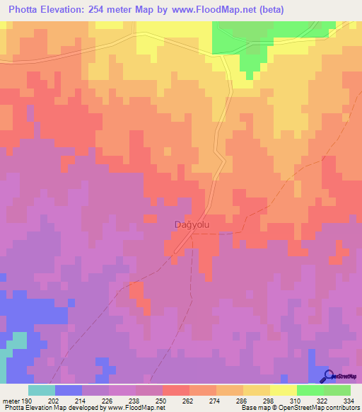 Photta,Cyprus Elevation Map