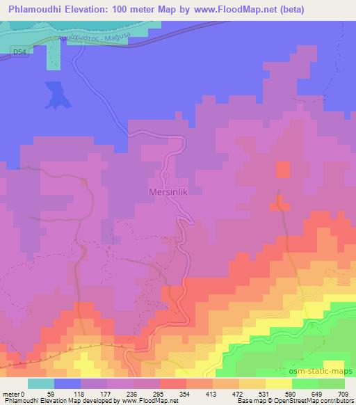 Phlamoudhi,Cyprus Elevation Map