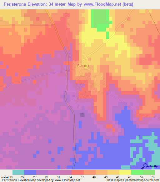 Peristerona,Cyprus Elevation Map