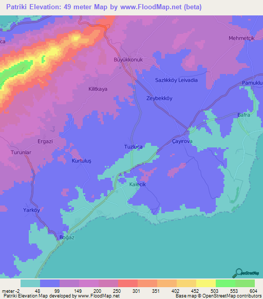 Patriki,Cyprus Elevation Map