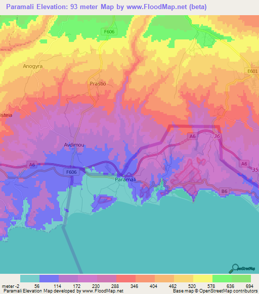 Paramali,Cyprus Elevation Map