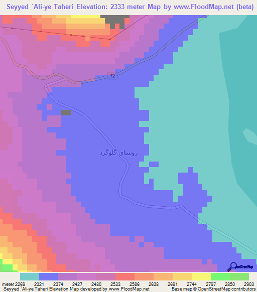 Seyyed `Ali-ye Taheri,Iran Elevation Map
