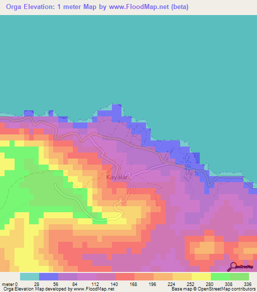 Orga,Cyprus Elevation Map