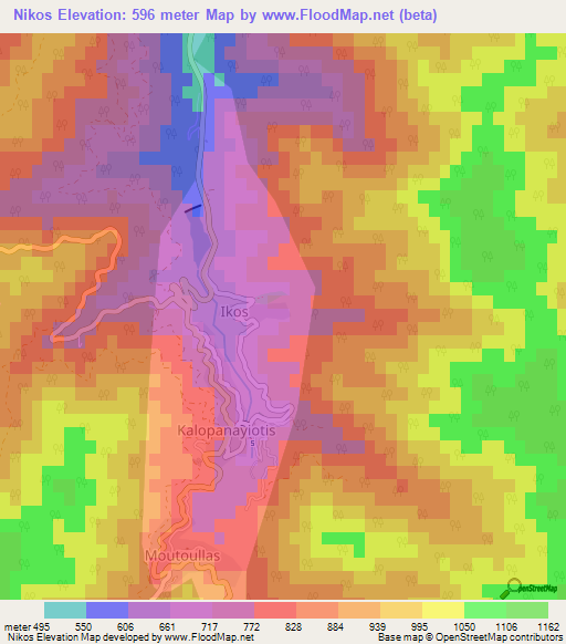 Nikos,Cyprus Elevation Map