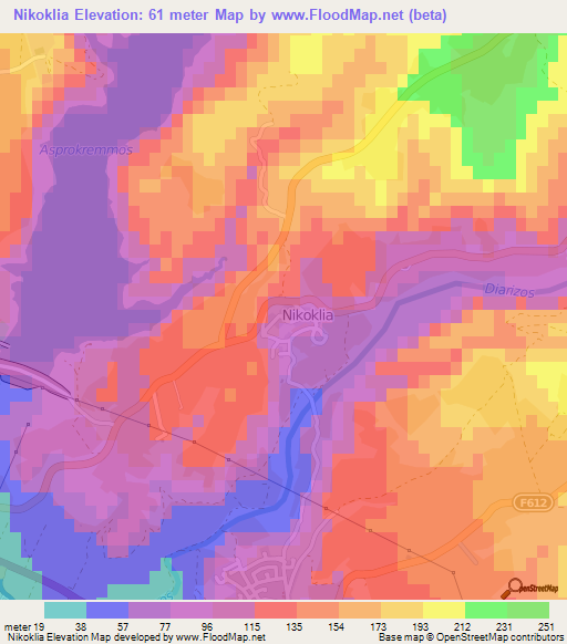 Nikoklia,Cyprus Elevation Map