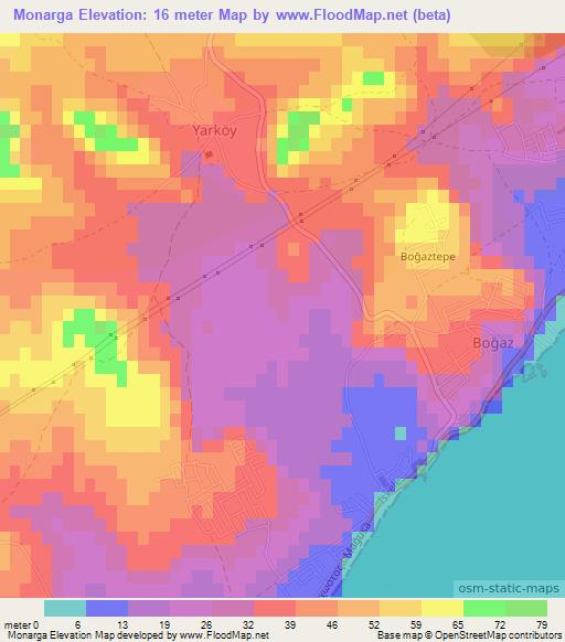Monarga,Cyprus Elevation Map