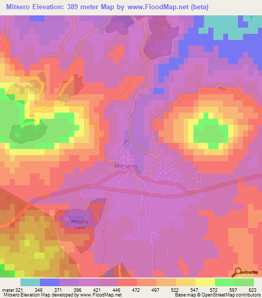 Mitsero,Cyprus Elevation Map